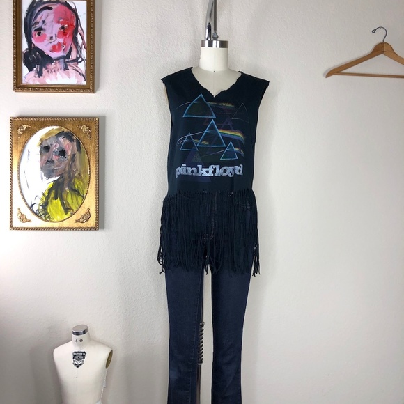 Pink Floyd Tops - Pink Floyd Fringe Tank Band Tee